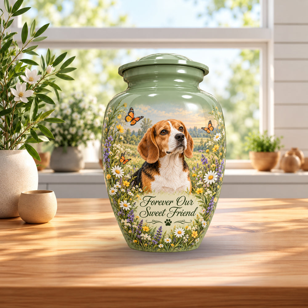 personalized dog photo pet urn for ashes, handmade aluminum pet memorial urn with photo – picture 4