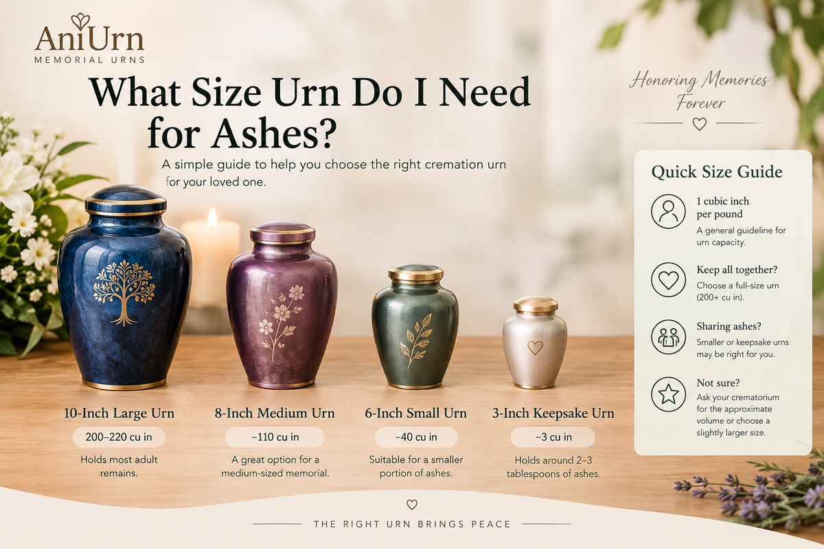 What size urn do I need for ashes?