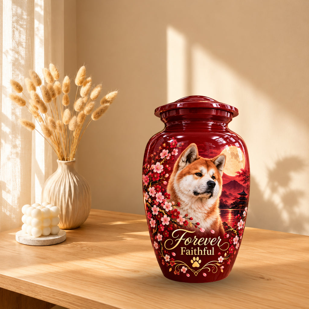 custom pet photo cremation urn for dogs, handmade aluminum pet memorial urn with photo – picture 11