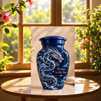 dragon design cremation urn with keepsakes, handmade aluminum urn – photo 10