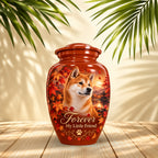 personalized dog portrait cremation urn for dogs, handmade aluminum pet memorial urn with photo – picture 3