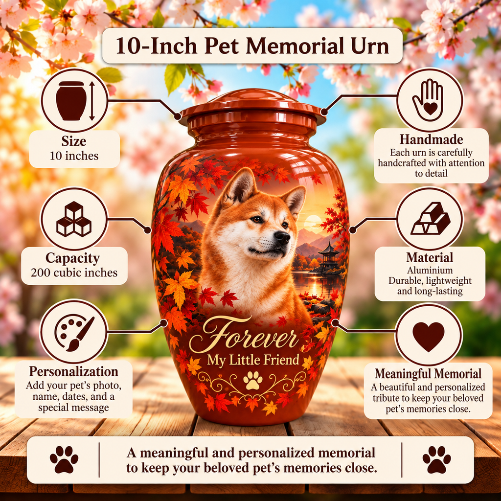 personalized dog portrait cremation urn for dogs, handmade aluminum pet memorial urn with photo – picture 6