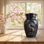 dragon memorial urn for ashes, handmade aluminum urn – photo 10