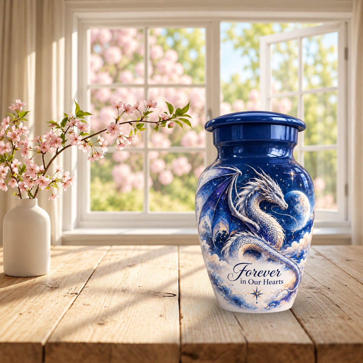 dragon cremation urn for human ashes, handmade aluminum urn – photo 10