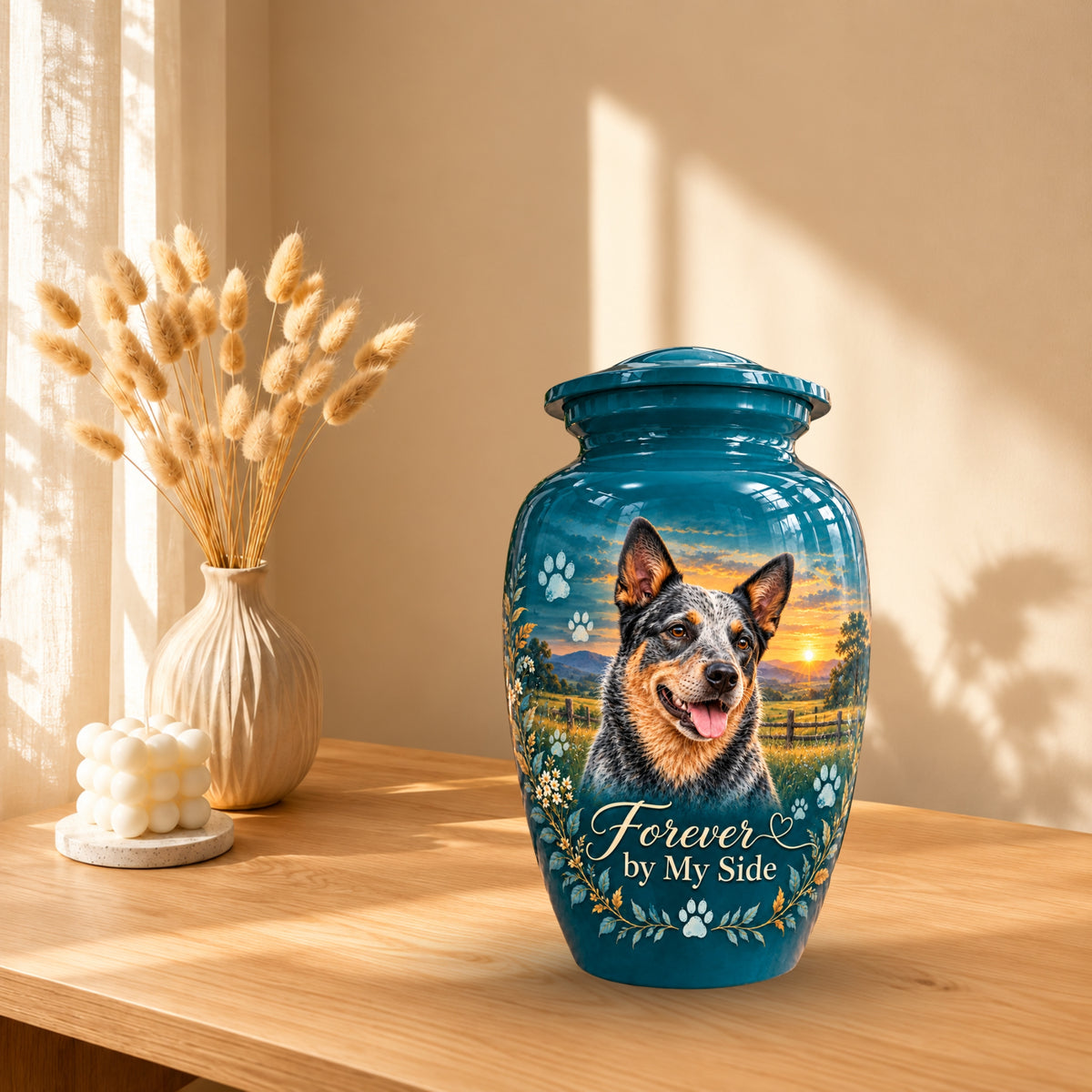 custom pet photo cremation urn for pet ashes, handmade aluminum pet memorial urn with photo – picture 10