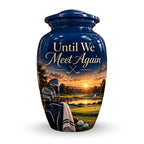 golf bag fairway sunset cremation urn for human ashes, handmade aluminum – photo 1