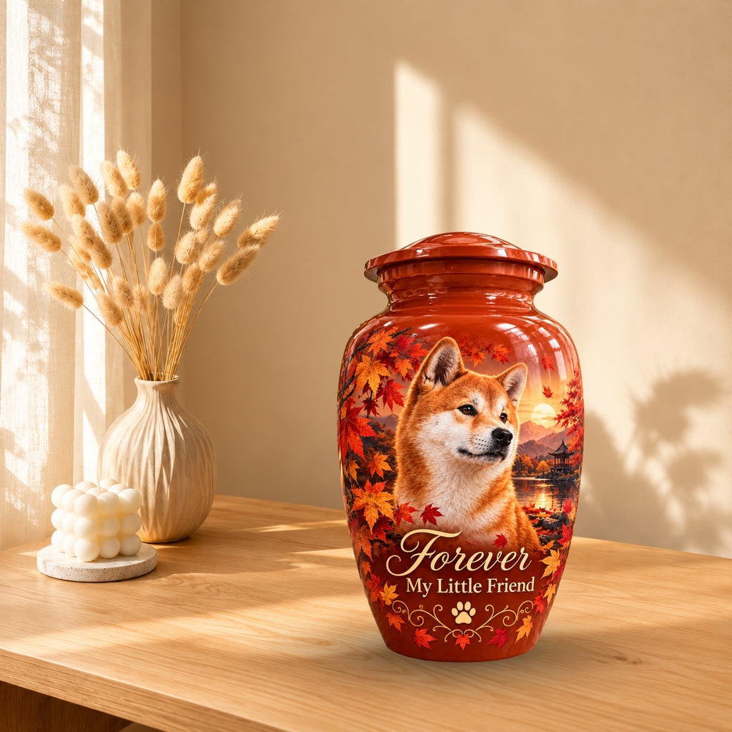 personalized dog portrait cremation urn for dogs, handmade aluminum pet memorial urn with photo – picture 10