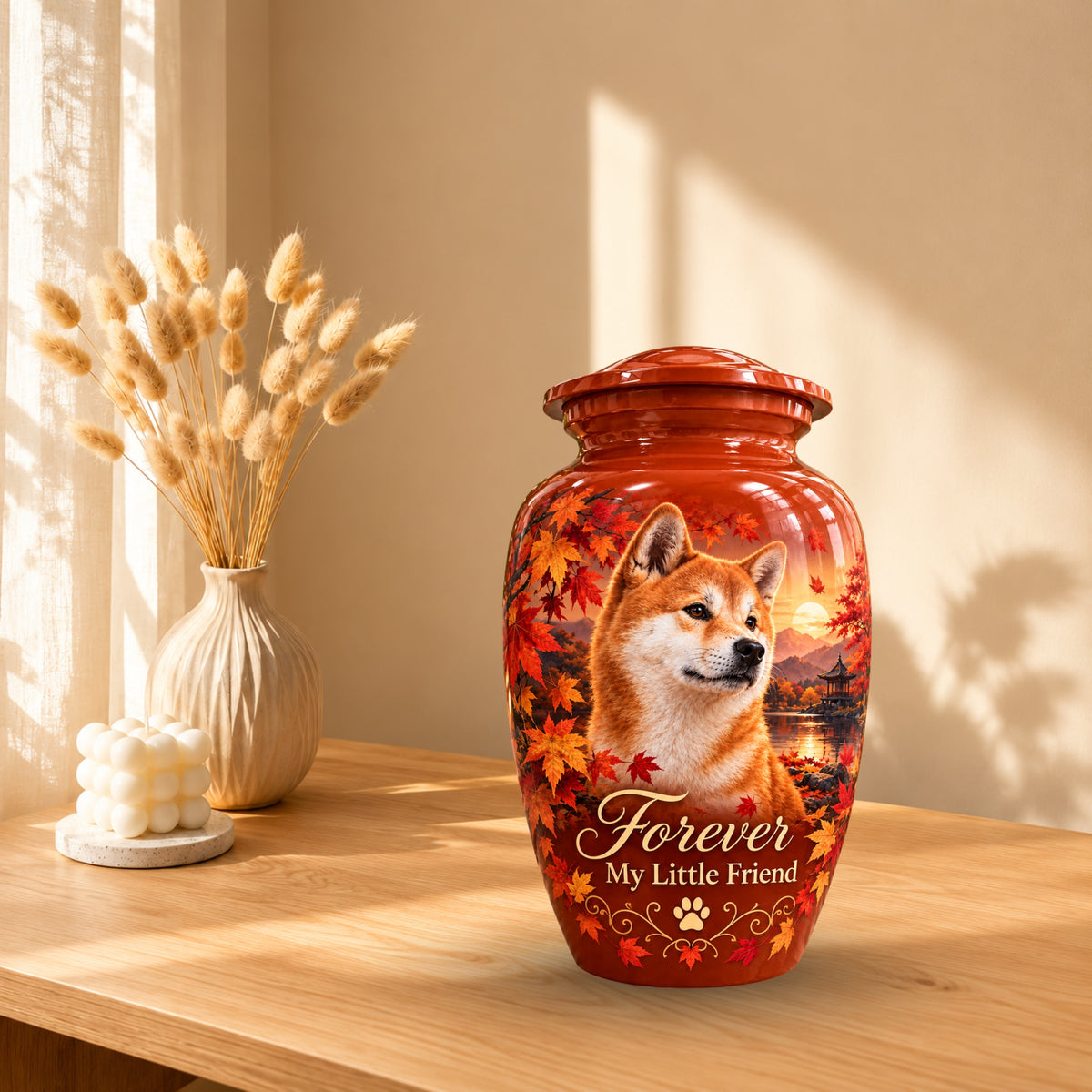 personalized dog portrait cremation urn for dogs, handmade aluminum pet memorial urn with photo – picture 10