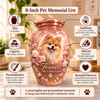 dog photo memorial cremation urn for dogs, handmade aluminum pet memorial urn with photo – picture 2