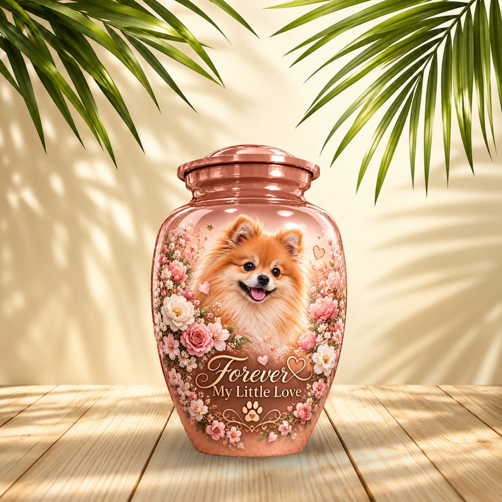 dog photo memorial cremation urn for dogs, handmade aluminum pet memorial urn with photo – picture 3