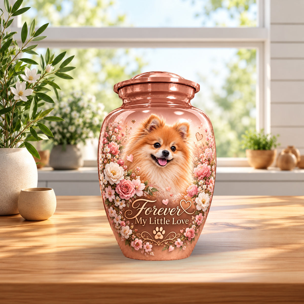 dog photo memorial cremation urn for dogs, handmade aluminum pet memorial urn with photo – picture 4