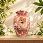 dog photo memorial cremation urn for dogs, handmade aluminum pet memorial urn with photo – picture 5