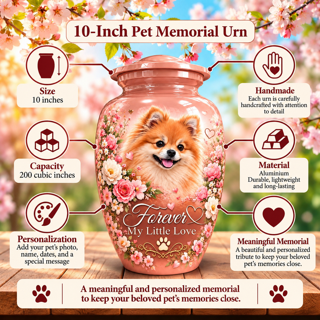 dog photo memorial cremation urn for dogs, handmade aluminum pet memorial urn with photo – picture 6