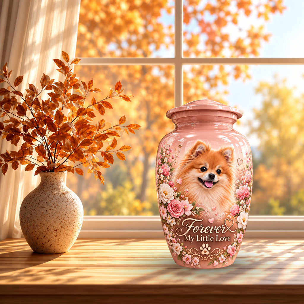 dog photo memorial cremation urn for dogs, handmade aluminum pet memorial urn with photo – picture 7