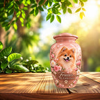 dog photo memorial cremation urn for dogs, handmade aluminum pet memorial urn with photo – picture 8