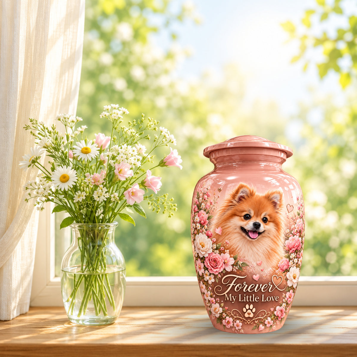 dog photo memorial cremation urn for dogs, handmade aluminum pet memorial urn with photo – picture 9