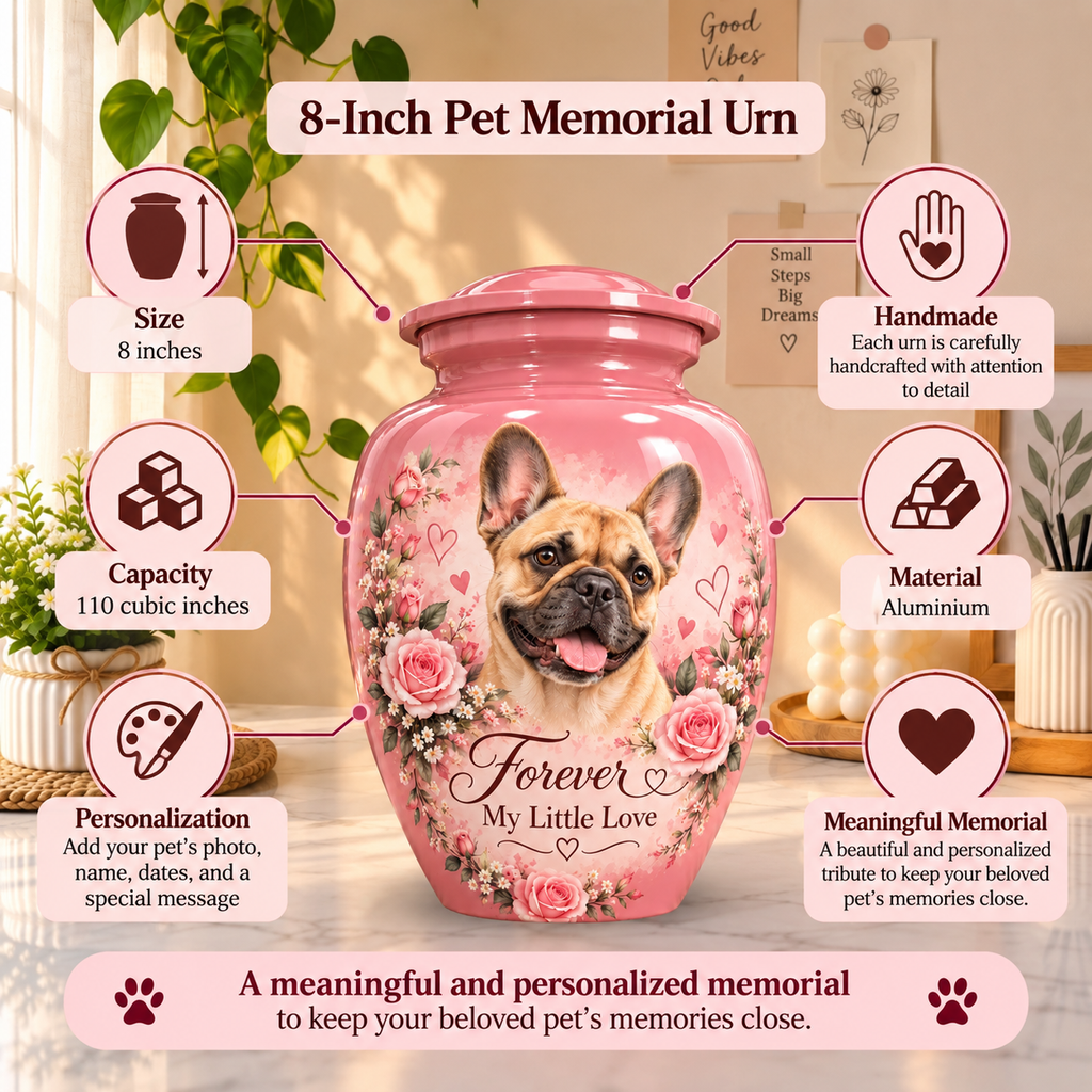 custom dog photo cremation urn for dogs, handmade aluminum pet memorial urn with photo – picture 1