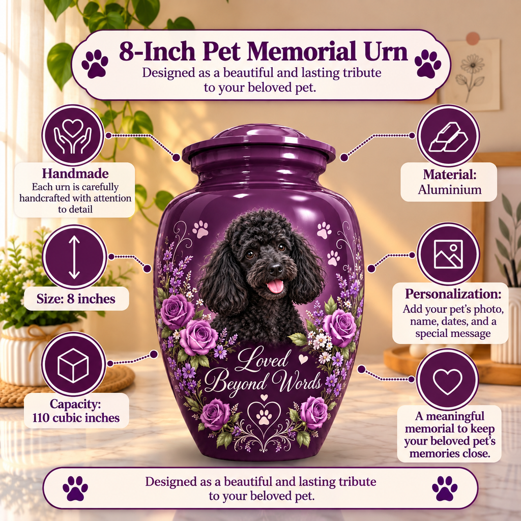 custom dog photo pet urn for ashes, handmade aluminum pet memorial urn with photo – picture 1