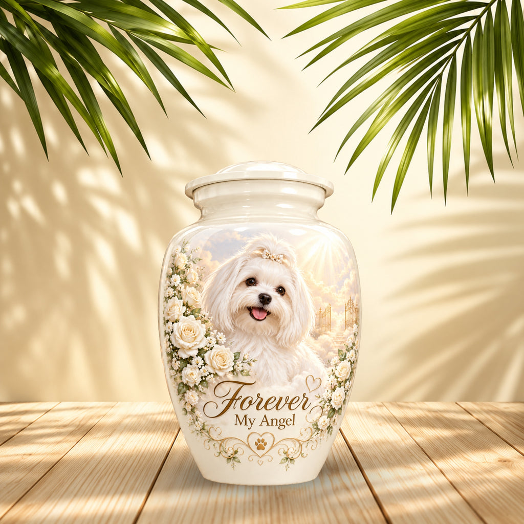 custom pet portrait cremation urn for dogs, handmade aluminum pet memorial urn with photo – picture 3