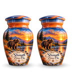 Majestic Bear River Sunset Cremation Urn for Human Ashes – Personalized Handmade Aluminum Urn