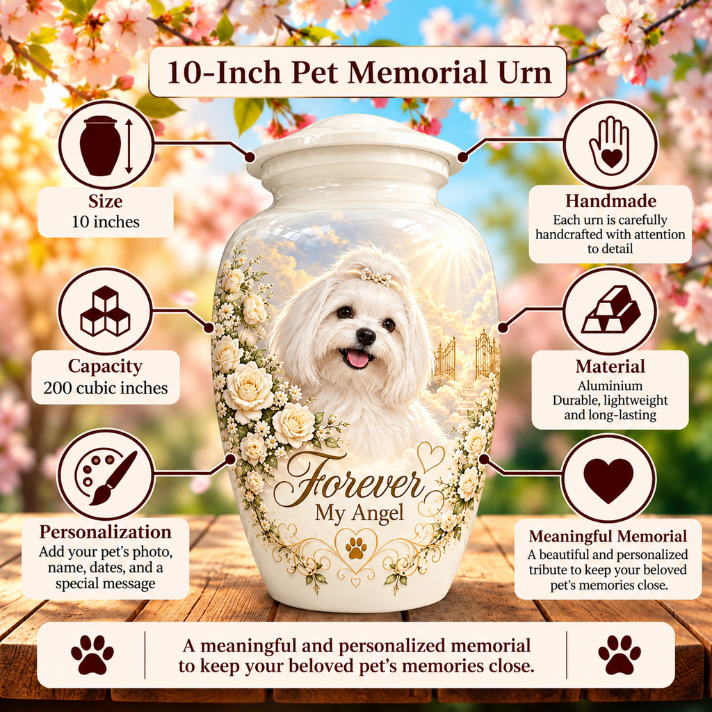 custom pet portrait cremation urn for dogs, handmade aluminum pet memorial urn with photo – picture 6