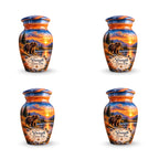 Majestic Bear River Sunset Cremation Urn for Human Ashes – Personalized Handmade Aluminum Urn