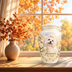 custom pet portrait cremation urn for dogs, handmade aluminum pet memorial urn with photo – picture 7
