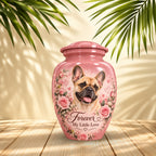 custom dog photo cremation urn for dogs, handmade aluminum pet memorial urn with photo – picture 2