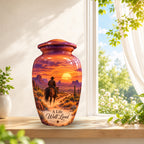 Canyon Trail Rider Cremation Urn for Human Ashes – Personalized Handmade Aluminum Urn