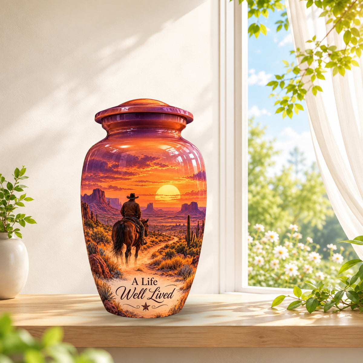 Canyon Trail Rider Cremation Urn for Human Ashes – Personalized Handmade Aluminum Urn