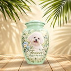 custom pet photo pet urn for ashes, handmade aluminum pet memorial urn with photo – picture 3