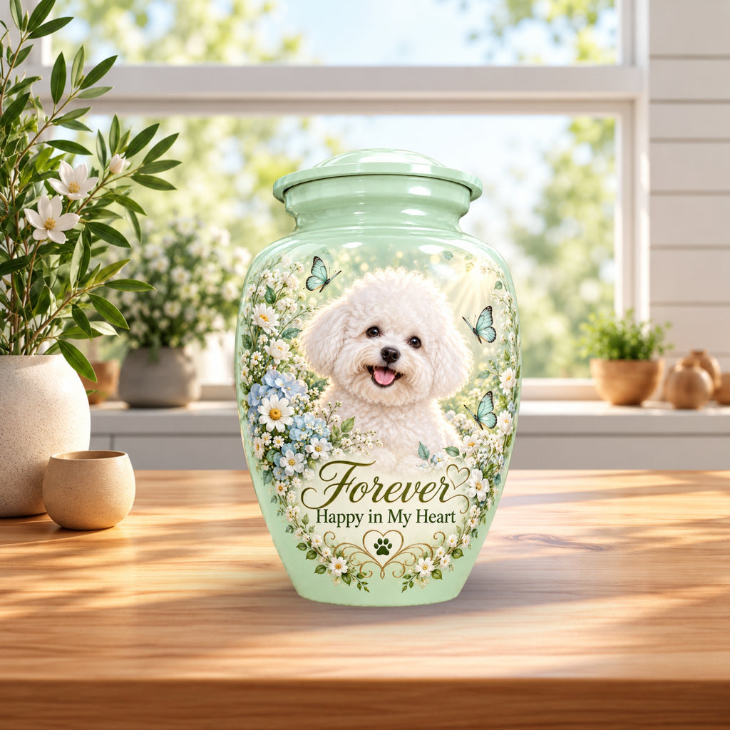 custom pet photo pet urn for ashes, handmade aluminum pet memorial urn with photo – picture 4