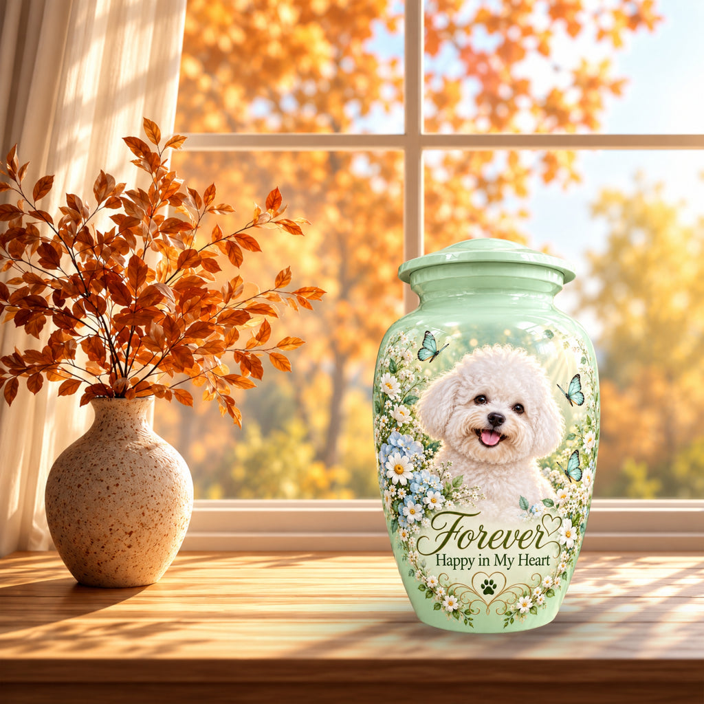custom pet photo pet urn for ashes, handmade aluminum pet memorial urn with photo – picture 7