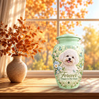custom pet photo pet urn for ashes, handmade aluminum pet memorial urn with photo – picture 7
