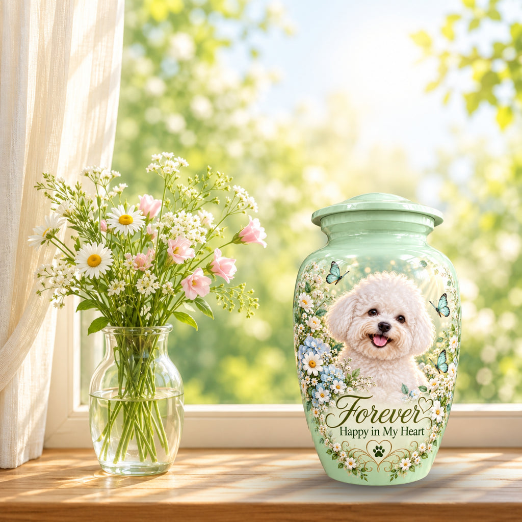 custom pet photo pet urn for ashes, handmade aluminum pet memorial urn with photo – picture 9