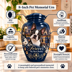 personalized dog portrait pet urn for ashes, handmade aluminum pet memorial urn with photo – picture 2