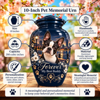 personalized dog portrait pet urn for ashes, handmade aluminum pet memorial urn with photo – picture 6