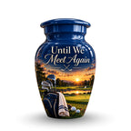 golf bag fairway sunset cremation urn for human ashes, handmade aluminum – photo 4