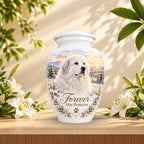 dog photo memorial pet urn for ashes, handmade aluminum pet memorial urn with photo – picture 5