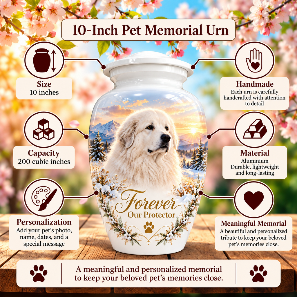 dog photo memorial pet urn for ashes, handmade aluminum pet memorial urn with photo – picture 6