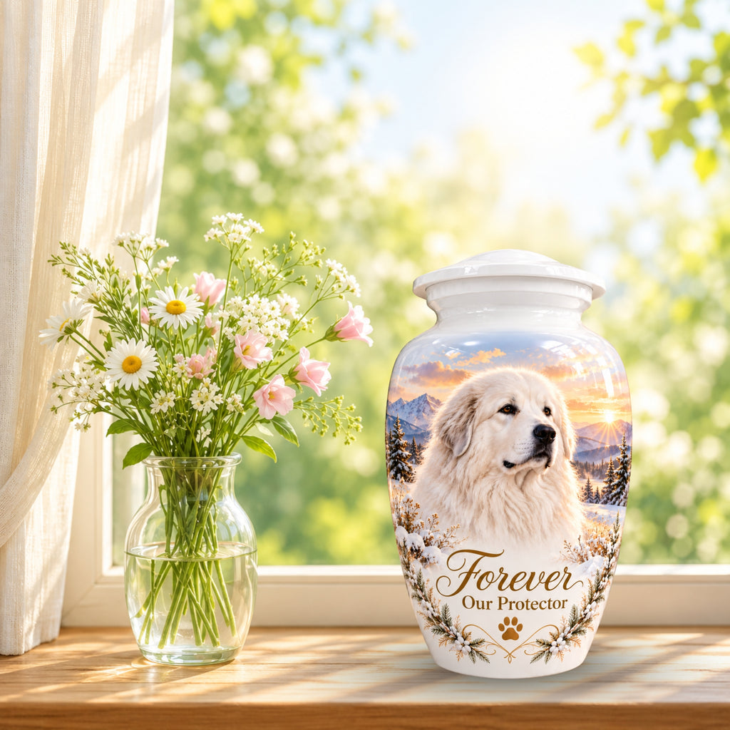 dog photo memorial pet urn for ashes, handmade aluminum pet memorial urn with photo – picture 9