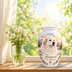 dog photo memorial pet urn for ashes, handmade aluminum pet memorial urn with photo – picture 9