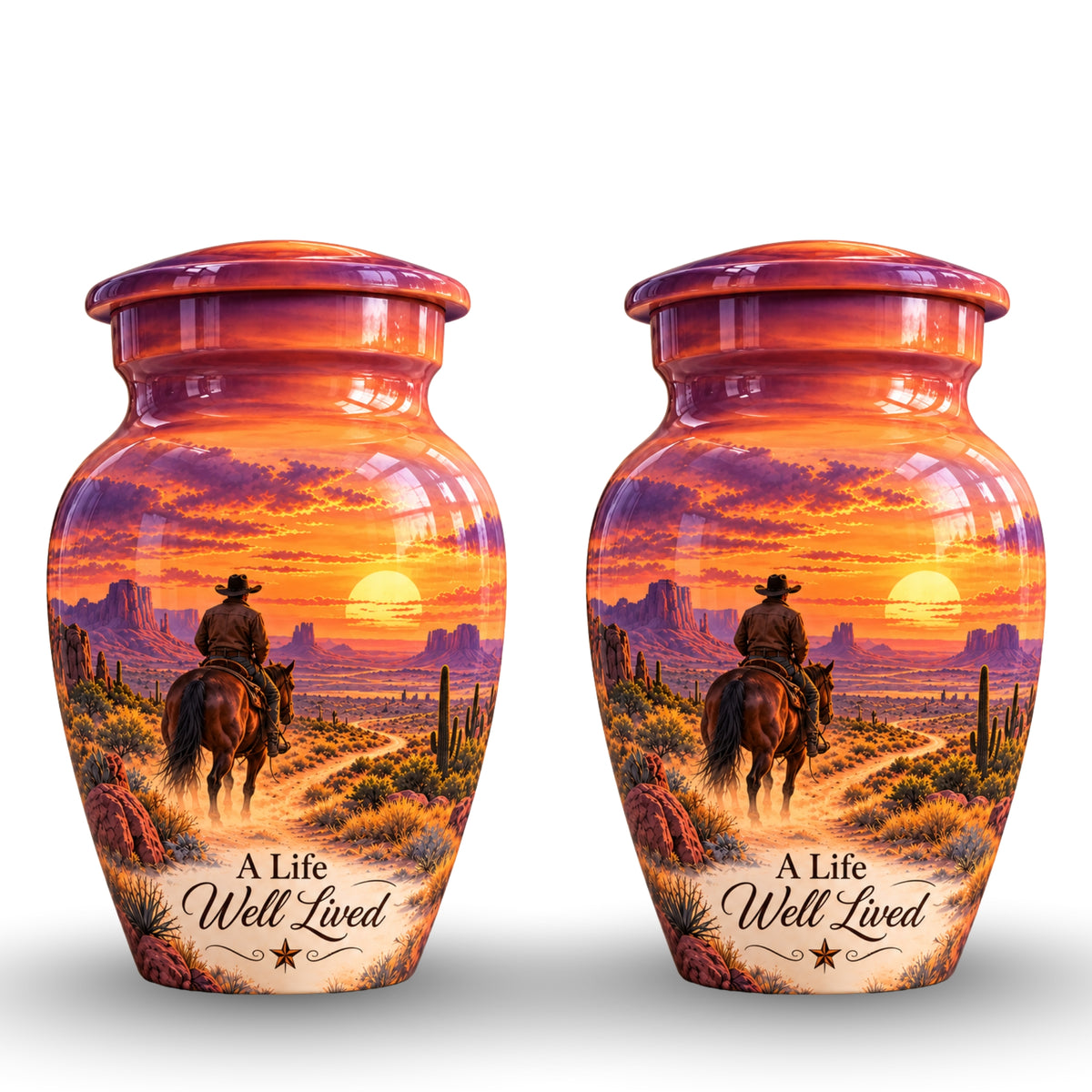 Canyon Trail Rider Cremation Urn for Human Ashes – Personalized Handmade Aluminum Urn