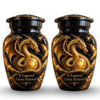 mythical dragon cremation urn for human ashes, handmade aluminum urn – photo 5
