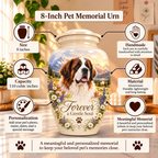 custom pet portrait pet urn for ashes, handmade aluminum pet memorial urn with photo – picture 2