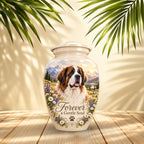 custom pet portrait pet urn for ashes, handmade aluminum pet memorial urn with photo – picture 3