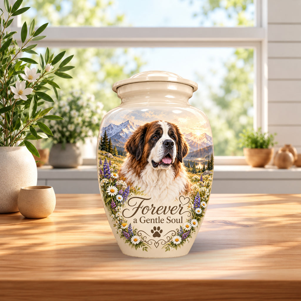 custom pet portrait pet urn for ashes, handmade aluminum pet memorial urn with photo – picture 4