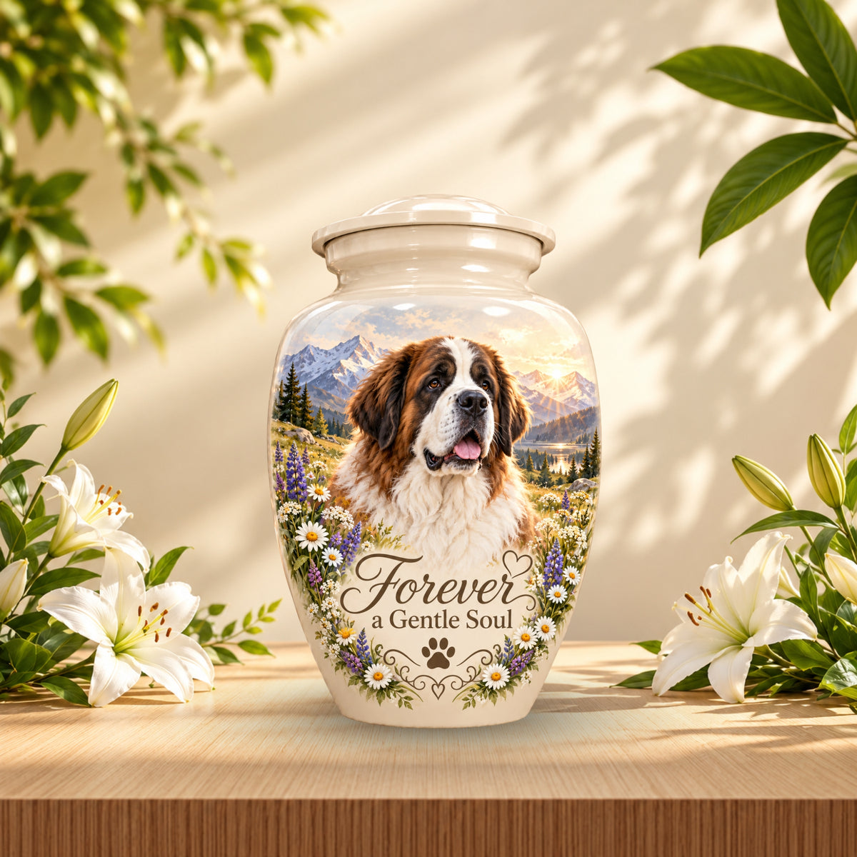 custom pet portrait pet urn for ashes, handmade aluminum pet memorial urn with photo – picture 5