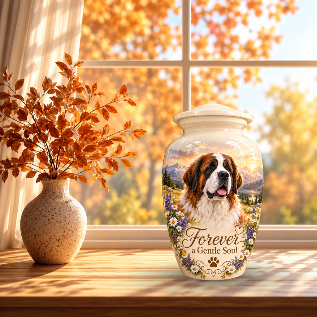 custom pet portrait pet urn for ashes, handmade aluminum pet memorial urn with photo – picture 7