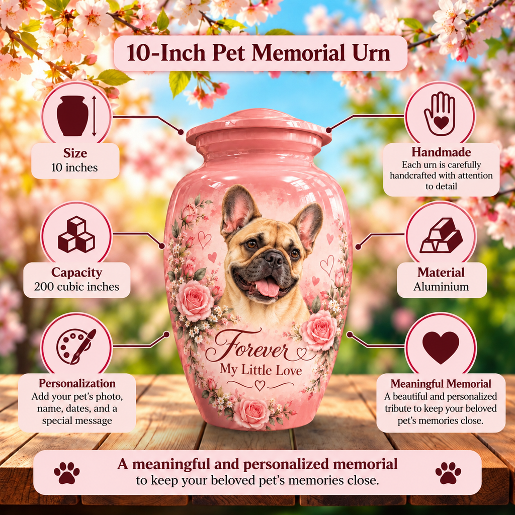 custom dog photo cremation urn for dogs, handmade aluminum pet memorial urn with photo – picture 6